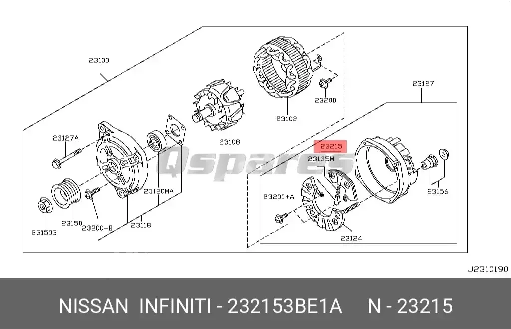 Car Parts - Nissan  Altima  - Electric Parts  -Part Number: 232153BE1A