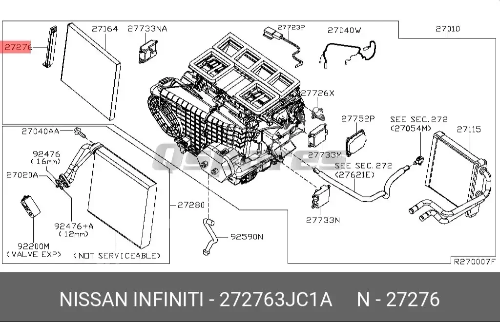 Car Parts - Nissan  Altima  - Filters & Caps  -Part Number: 272763JC1A