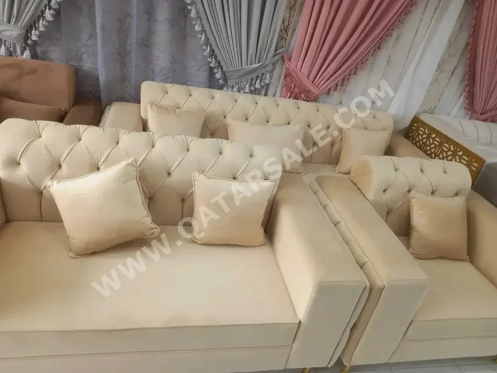 Sofas, Couches & Chairs Sofa Set  - Velvet  - Sepia & Gold  - Sofa Bed