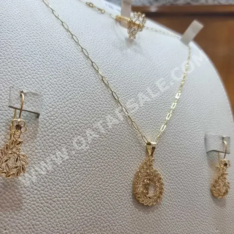 Gold Without Stone  Woman  Set  By Weight  Bahrain  12.5 Gram  Yellow Gold  21k