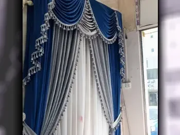 Curtains & Blinds Price Per Unit  Velvet  Blue  Qatar  Sheer Fabric  2.8 CM  2 CM