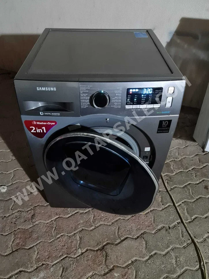 Washers & Dryers Sets WD90K5410OX/SG  Samsung /  9 Kg  Black  2020  33 CM  A  23 CM  Steam Washer  Steam Dryer  Stackable  With Delivery  With Installation  Front Load Washer  Electric