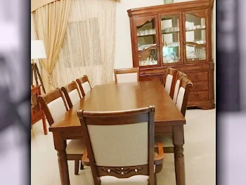 Dining Table with Chairs  - Brown & Red