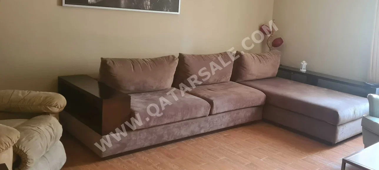 Sofas, Couches & Chairs L shape  - Brown  and Side Tables