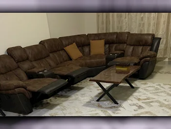 Sofas, Couches & Chairs Midas  Sofa Set  - Faux Leather  - Brown  - With Table  and Side Tables