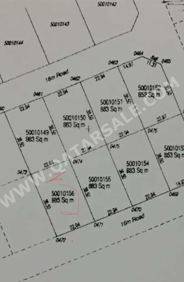 Lands For Sale in Doha  - Al Thumama  -Area Size 295 Square Meter