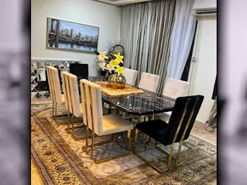 Dining Table with Chairs  - Black & Gold