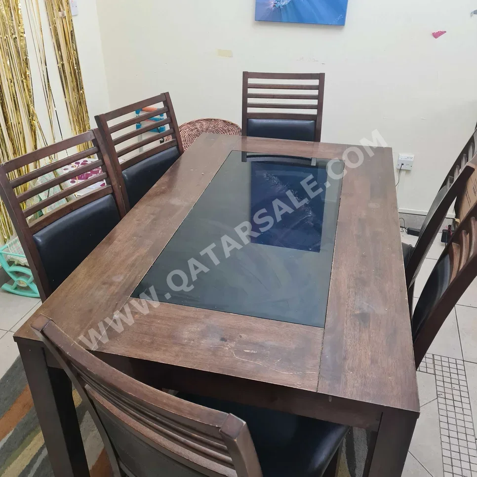 Dining Table with Chairs  - Brown  - Malaysia  - 6 Seats