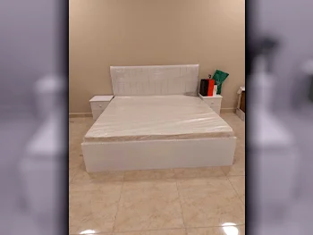 Beds - King  - White  - Mattress Included  - With Bedside Table